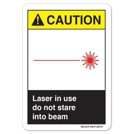 ANSI Caution Sign - Laser in Use Do Not Stare Into Beam | 10 Pack of Decals | Protect Your Business, Work Site, Warehouse OSHA Safety Sign | ?Made in The USA